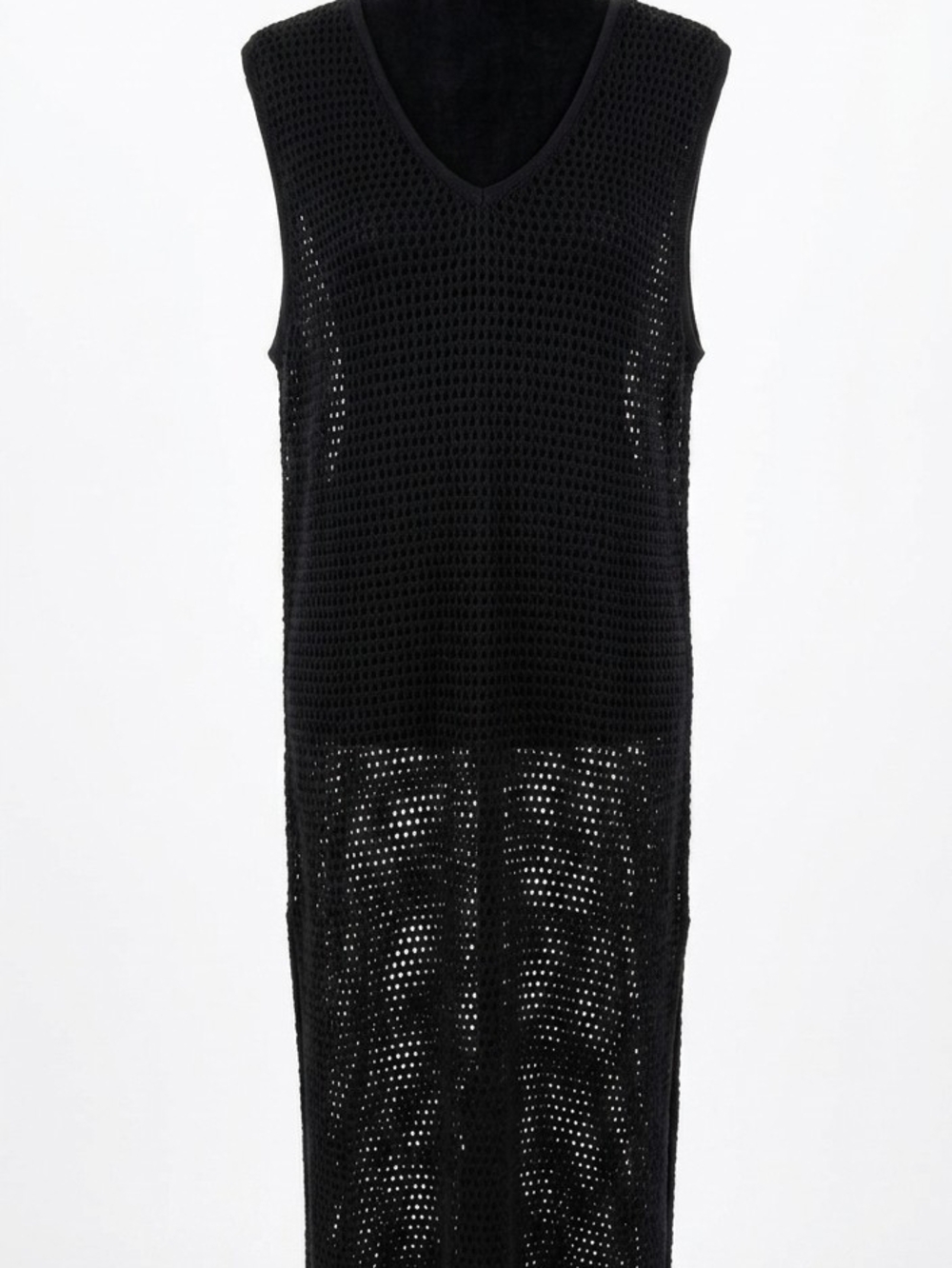 Old Navy Black Crochet V-Neck Swim Coverup Dress